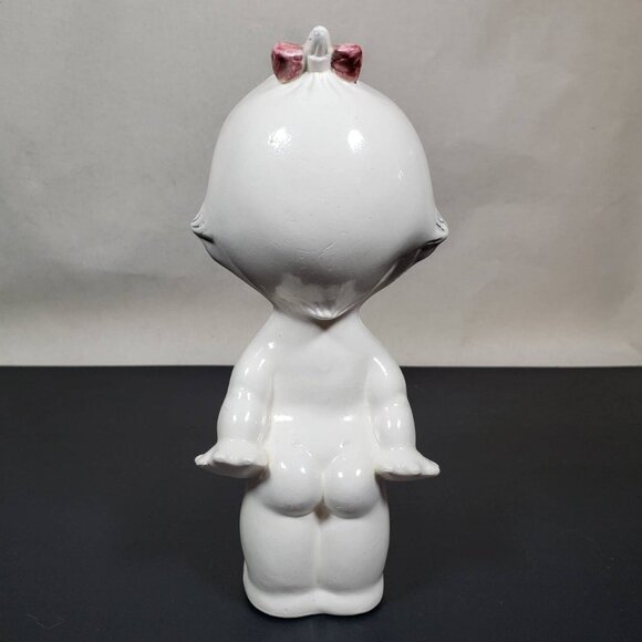 Kissing Baby Girl 8" Figurine | Vintage Ceramics | Nursery Decor - Picture 3 of 10